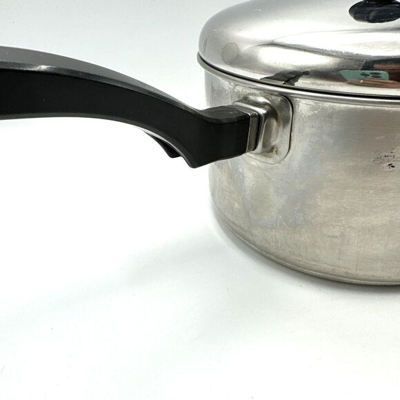 FARBERWARE 2 Qt Saucepan Pot Handle With Lid Aluminum Clad Stainless USA - Picture 3 of 11